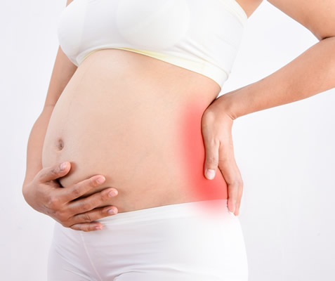 Prenatal Massage Session Expecting mother receiving a prenatal massage at our Houston clinic
